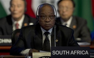 South African President Jacob Zuma attends the first plenary session of the G20 summit in Los Cabos 2012